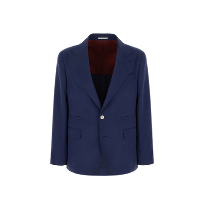 Navy Blue Silk Blazer
