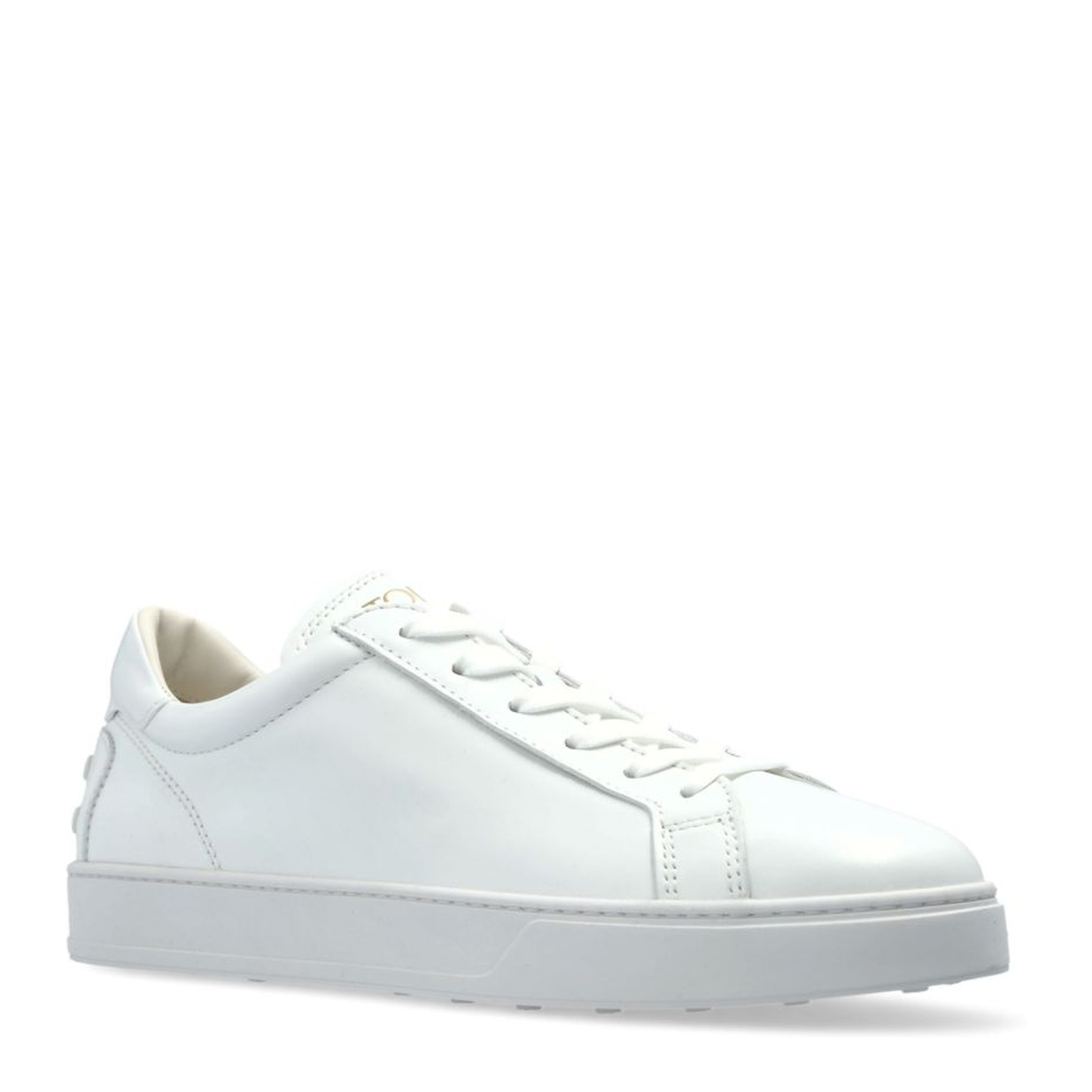 White Front Lace-Up Fastening Round Toe Flat Sole