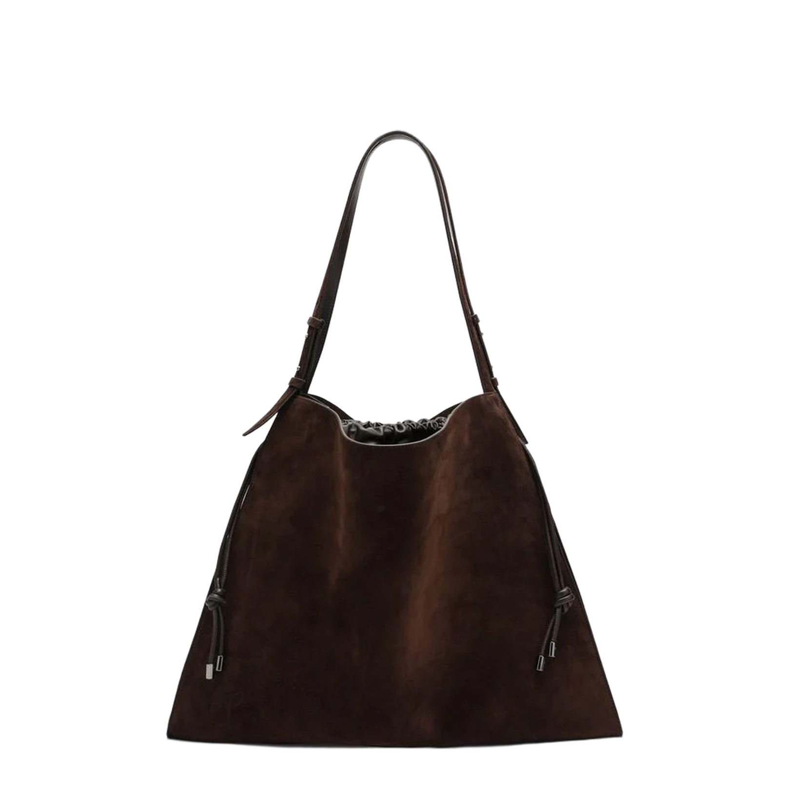 Brown Suede Baggy Tote Bag