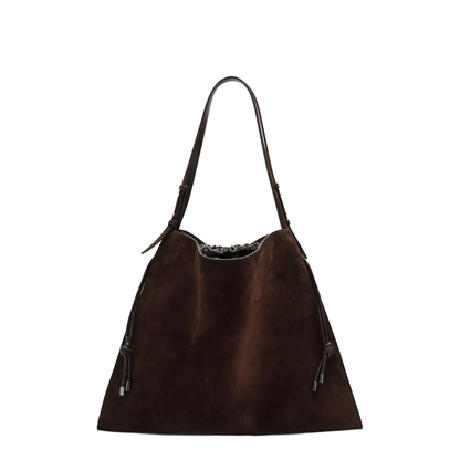 Brown Suede Baggy Tote Bag