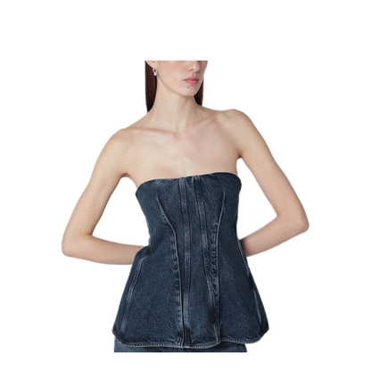 MAYFEYR - Agolde - Blue Lara Denim Corset - A74031254FROM