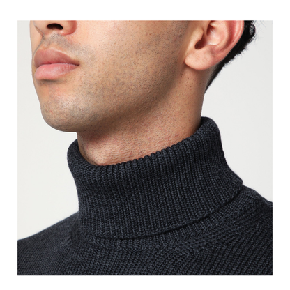 MAYFEYR - Roberto Collina - Anthracite Grey Wool Turtleneck Sweater - 253M02003WOM0221