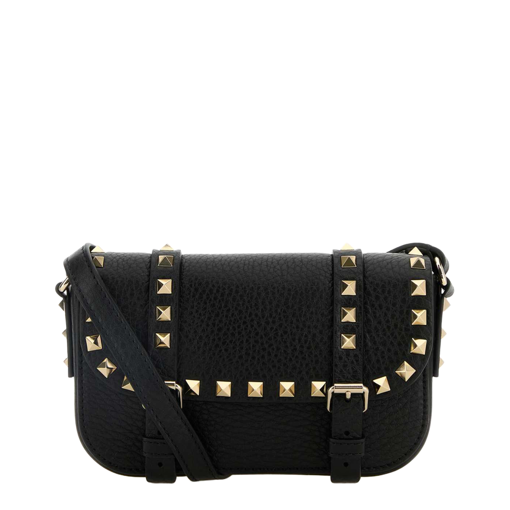 MAYFEYR - Valentino - Rockstud Black Leather Crossbody Bag - 6W2P0AI6VSH0NO