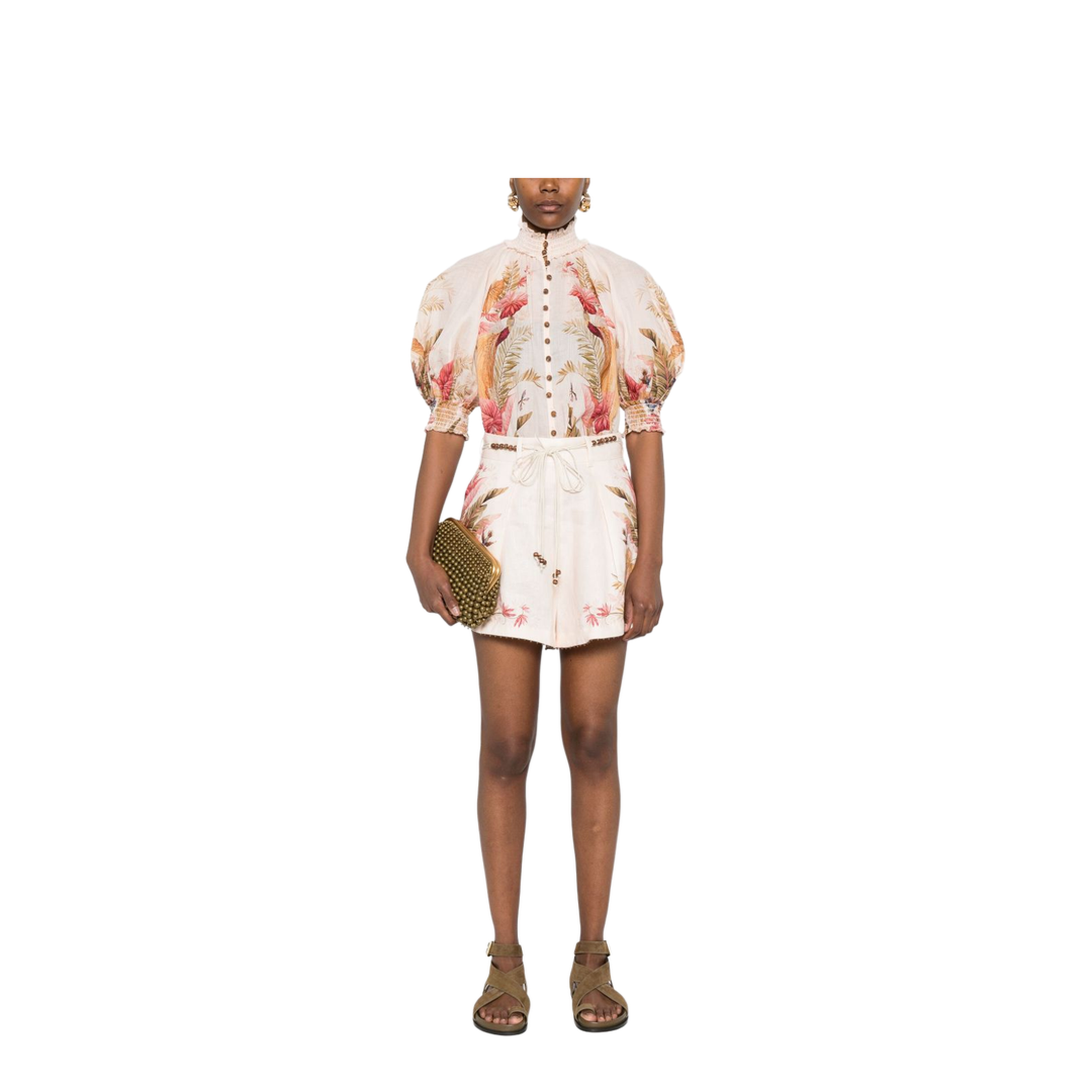 Cream Linen Shorts