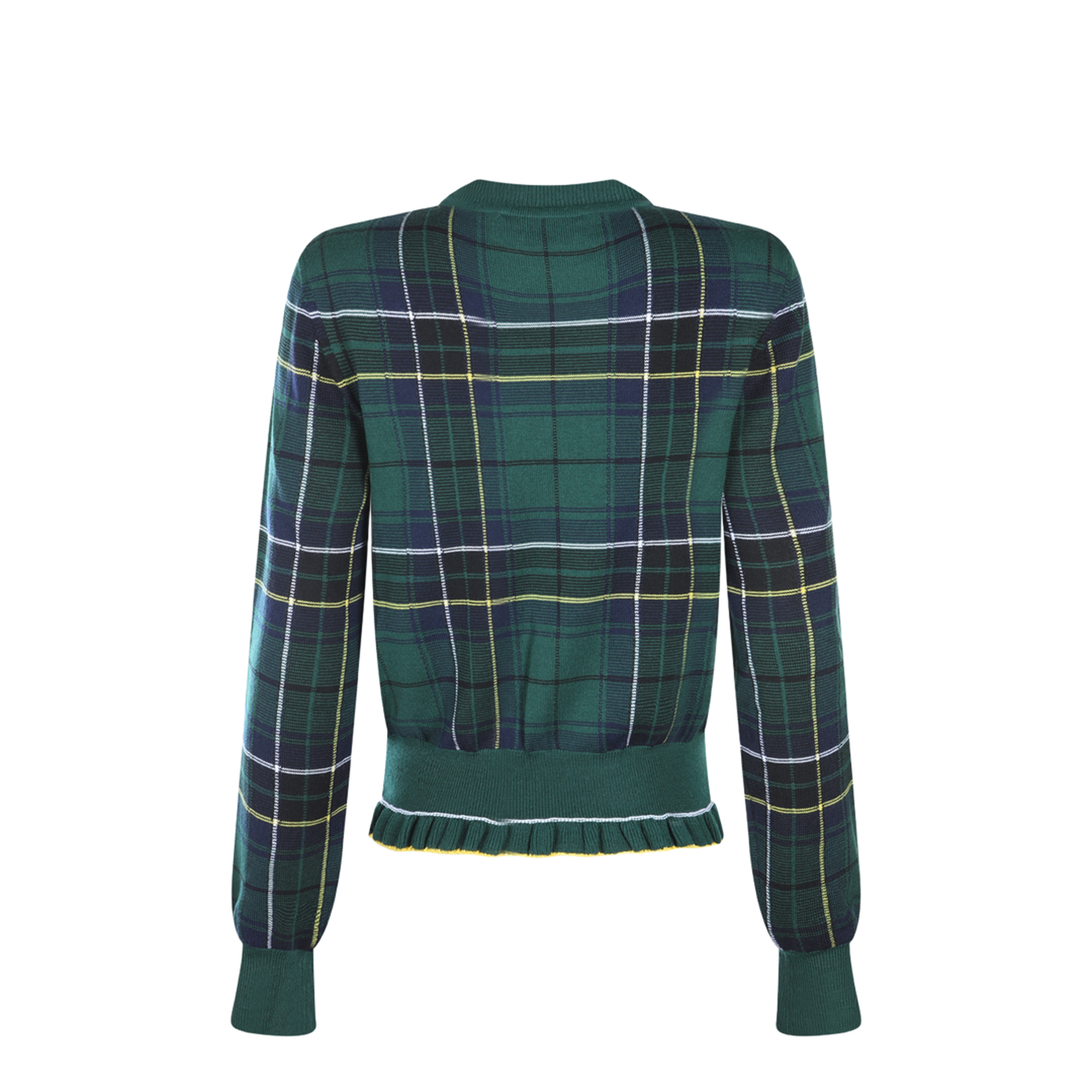 MAYFEYR - Alexander Mcqueen - Wool Tartan Jumper Dark Green Blue - 839787Q1BEL3072