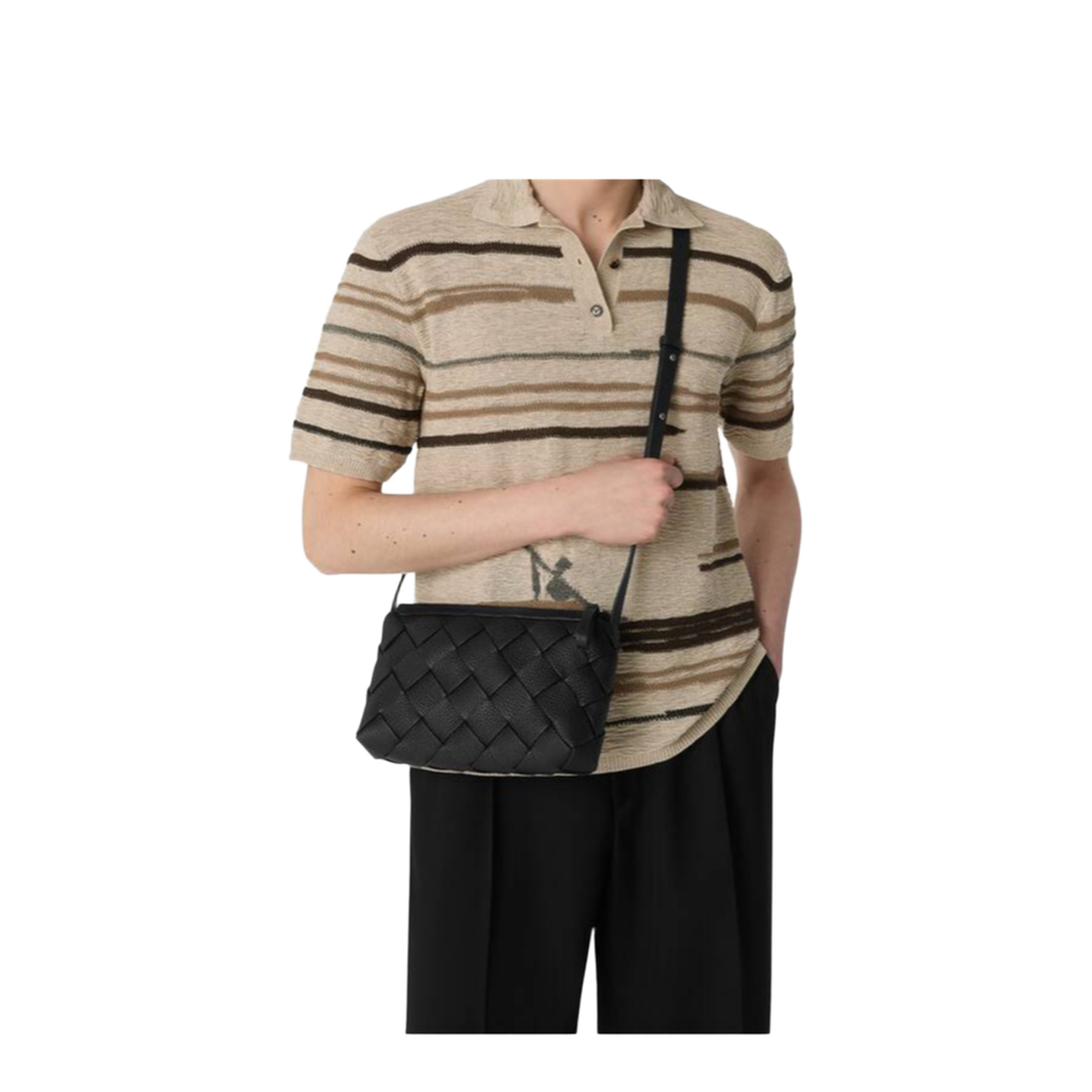 Black Leather Diago Bag