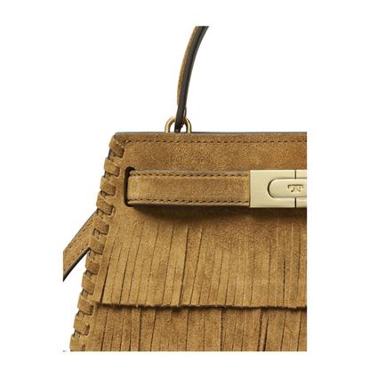 Lee Radziwill Mini Suede Fringe Top-Handle Bag - Wild Tabacco