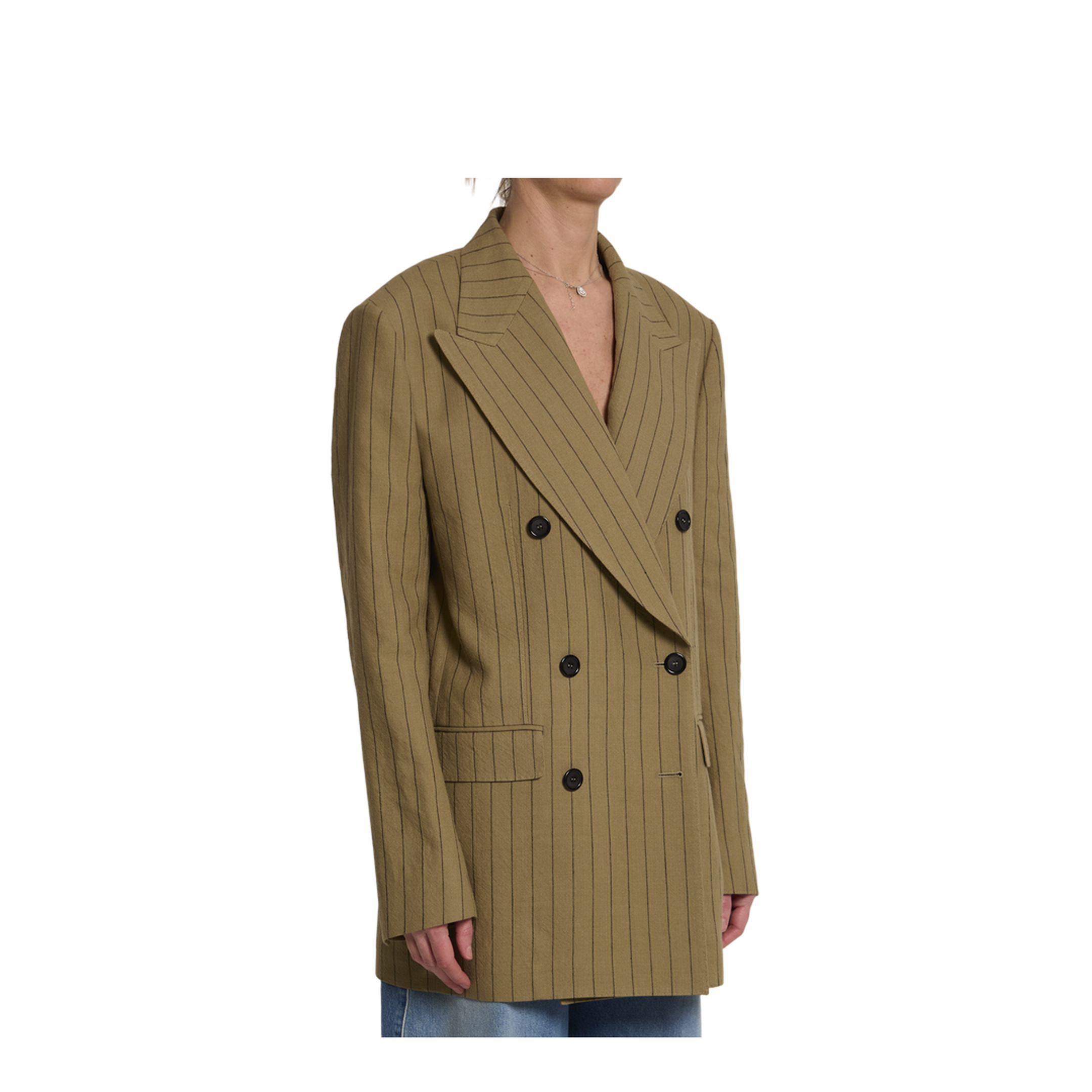 Double-breasted linen jacket