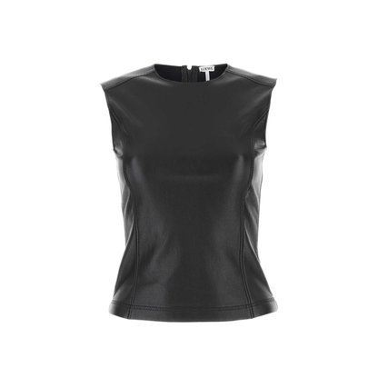 MAYFEYR - Loewe - T Shirt Black Leather Fabric Top - S359Y30L11BLACK