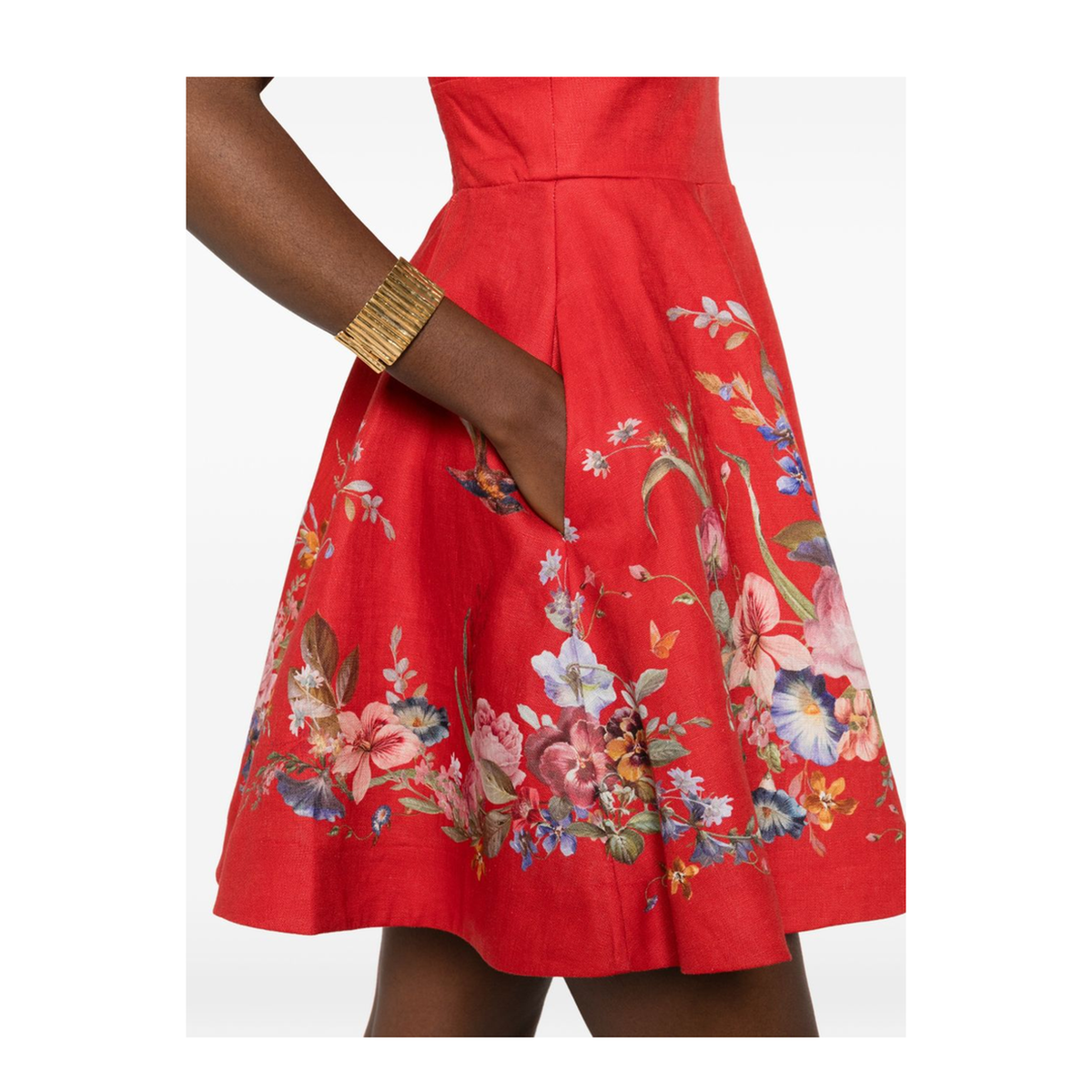 Red Patience Floral-Printed Mini Dress