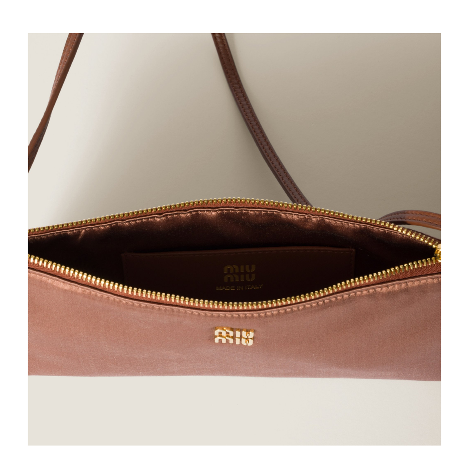 Brown Satin Shoulder Bag