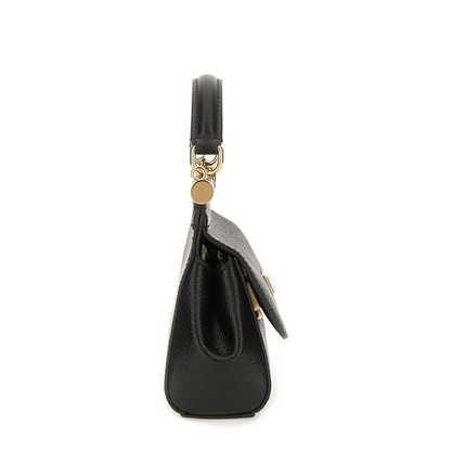 Sicily Small Calf Leather Top-Handle Bag - Nero