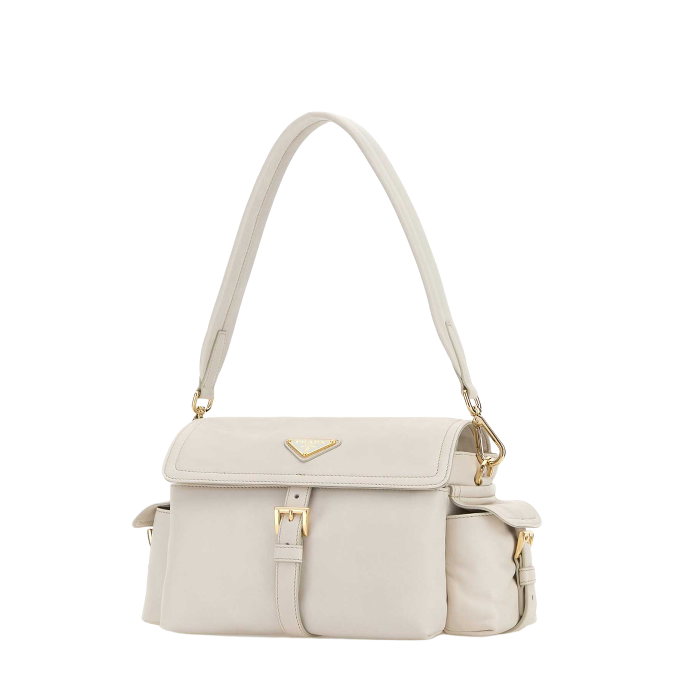 MAYFEYR - Prada - Ivory Nappa Leather Explore Shoulder Bag - 1BD394VNOO2DX8F0K74