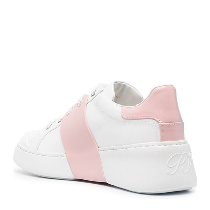 Two-Tone Design Crystal Buckle Detail Almond Toe Front Lace-Up Footwear
