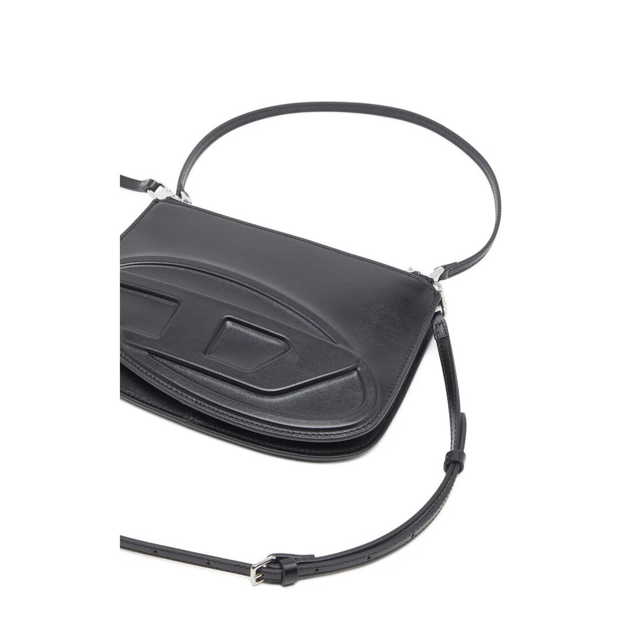 1DR Twin Calf Leather Shoulder Bag - Black