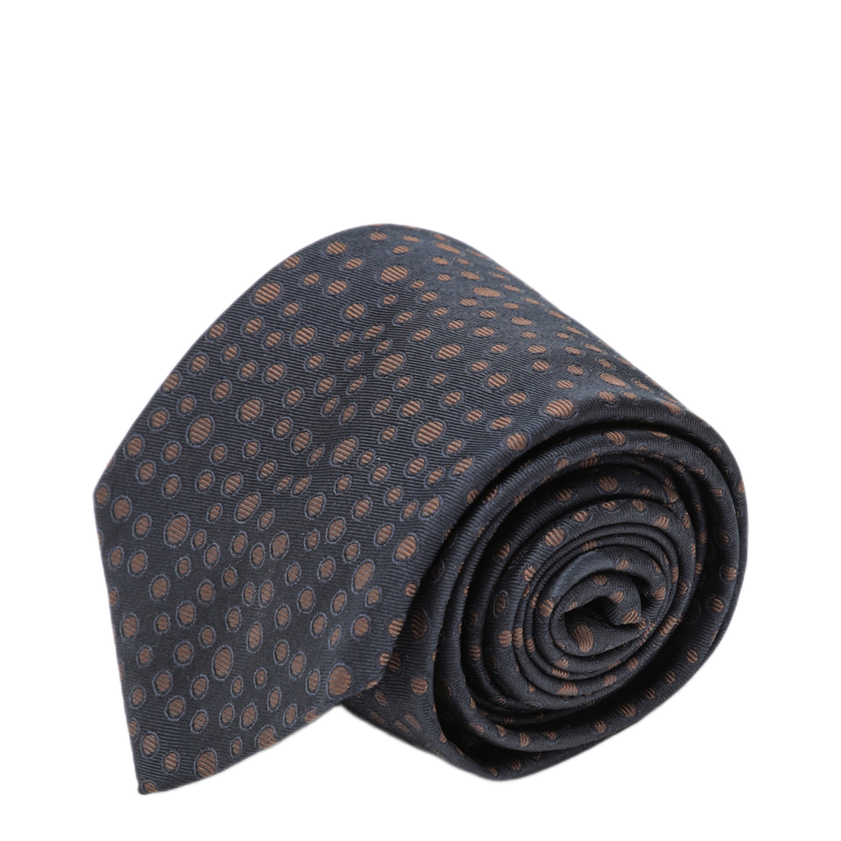 MAYFEYR - Ferragamo - Marine Brown Polka Dot Silk Tie - 0792613SIFM