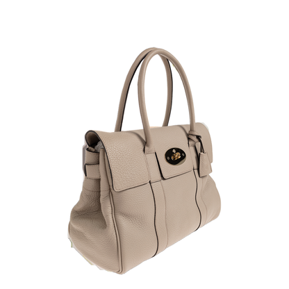Bayswater Heavy Grain Leather Handbag - Cashmere Taupe