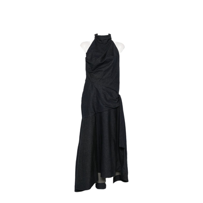 MAYFEYR - Zimmermann - Ink Blue Draped Halterneck Dress - 9481DF261NHTSKY