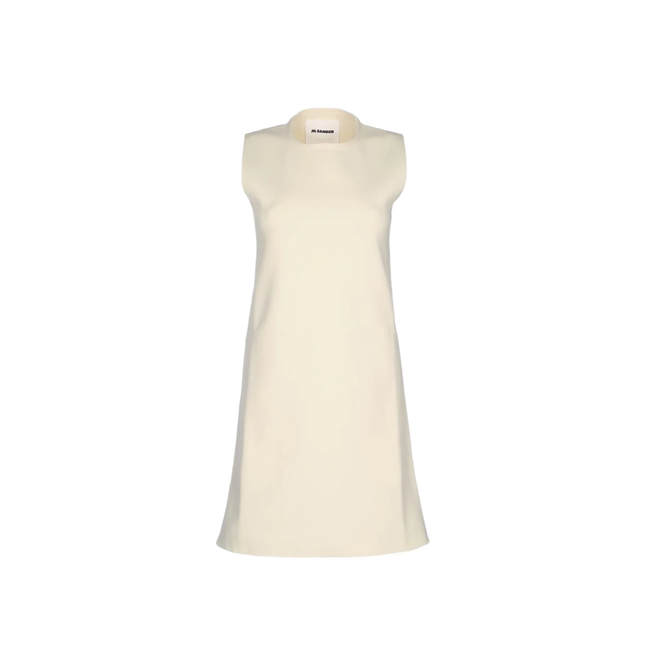 White Sleeveless Dress In Cotton