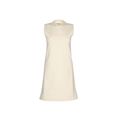 White Sleeveless Dress In Cotton