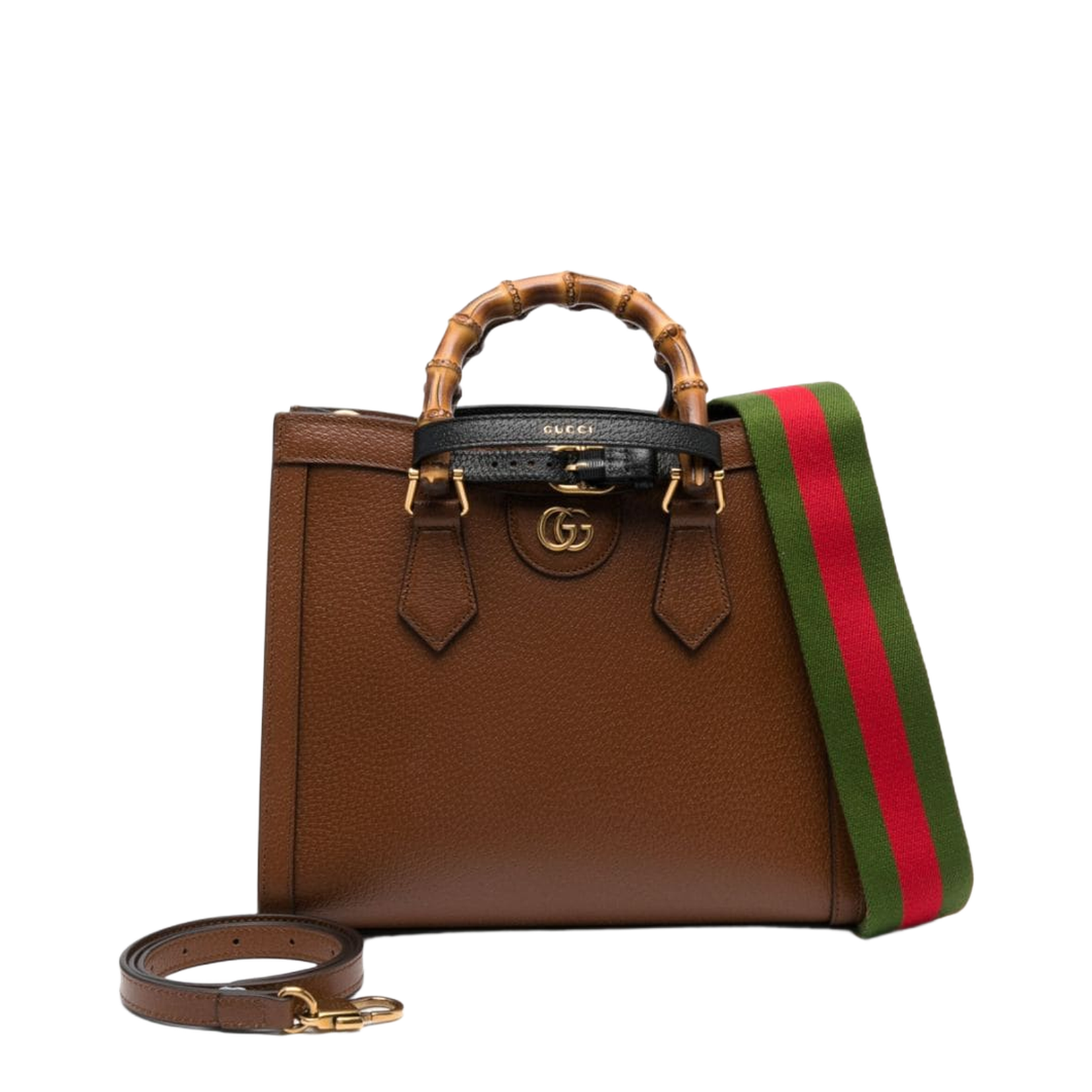 Diana Medium Leather Tote Bag - Brown