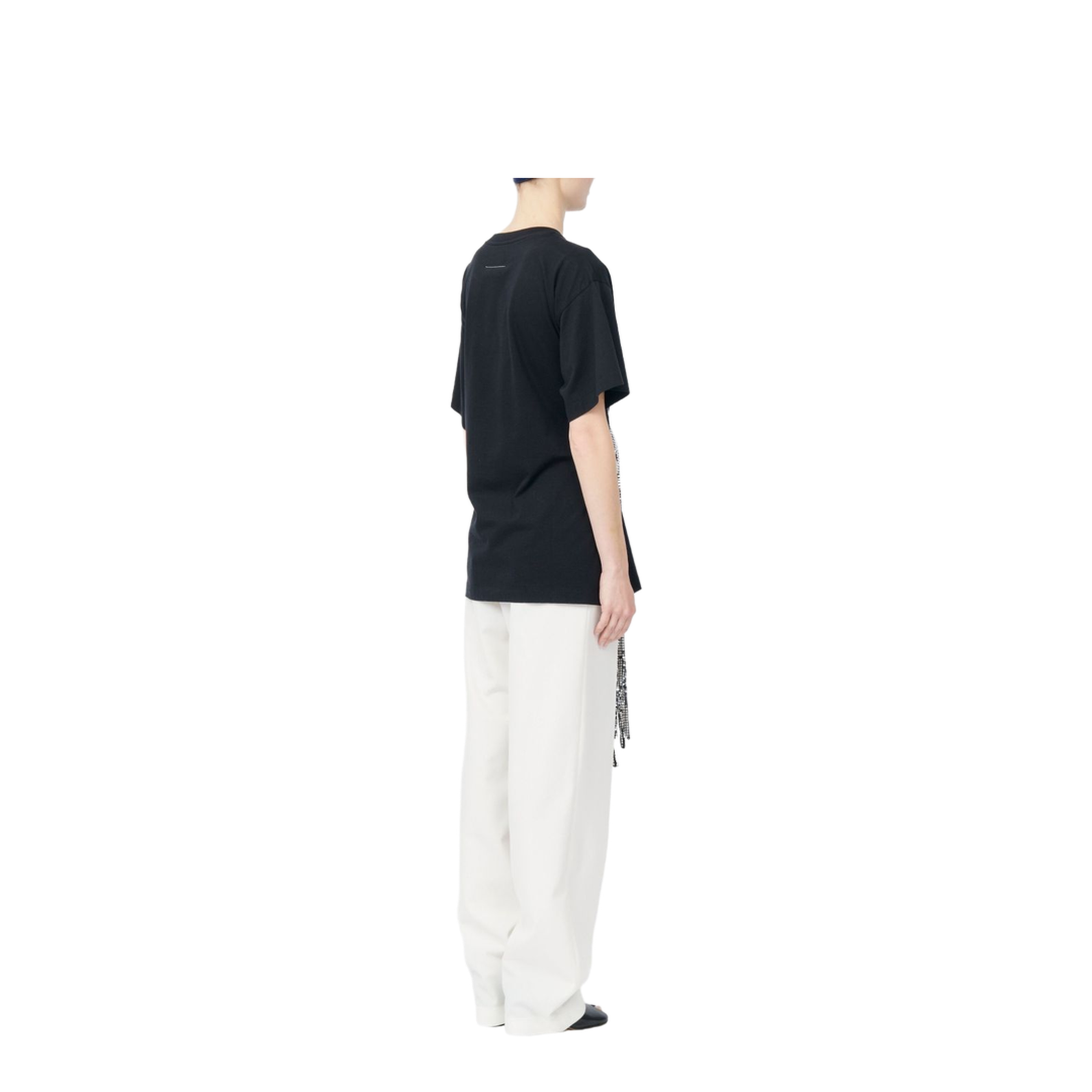 Black Cotton T-Shirt with Gloves