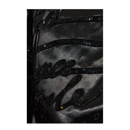 Bomber Jacket with Shimmering Appliqués