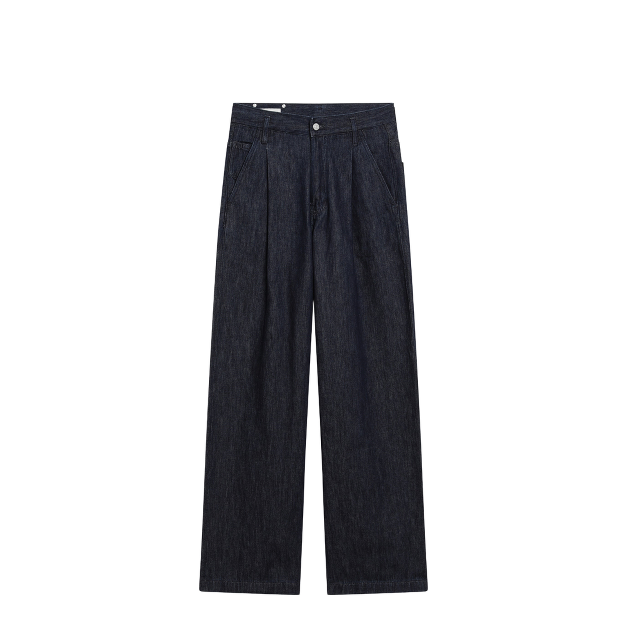 Wide-Leg Indigo Blue Jeans