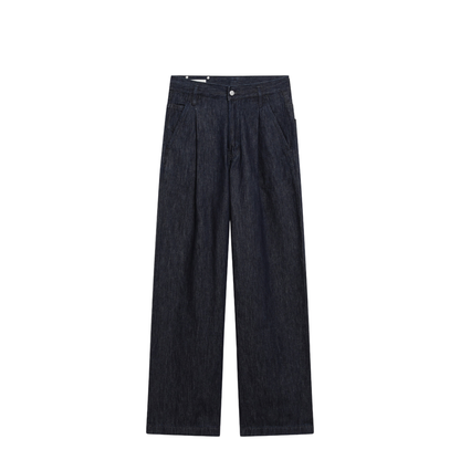 Wide-Leg Indigo Blue Jeans