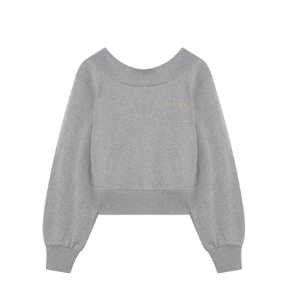 MAYFEYR - The Attico - Gray Mélange/Beige Sweatshirt With Cut Out - 250WCF00020JJF007A876