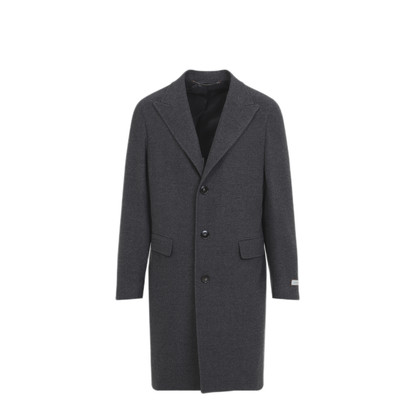 MAYFEYR - CANALI - Charcoal Grey Single Breasted Coat - 50130FF05769111