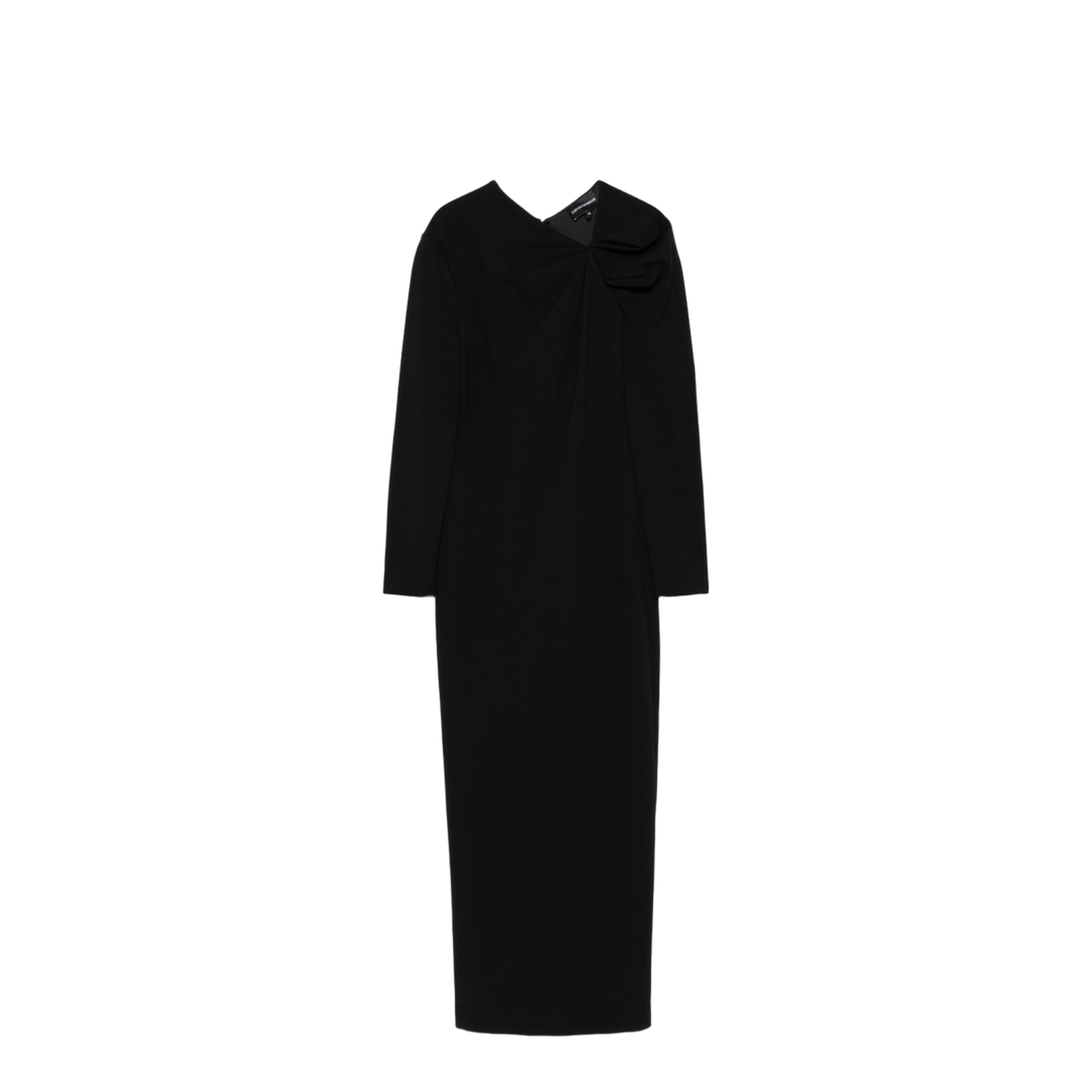 Long Dress with Gathering Detail in Stretch Milano Stitch