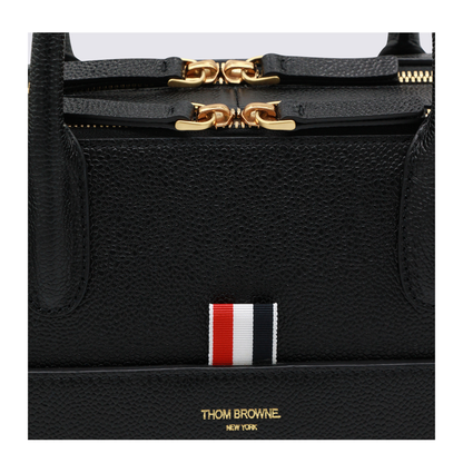 Black Double Brass Zipper Bag