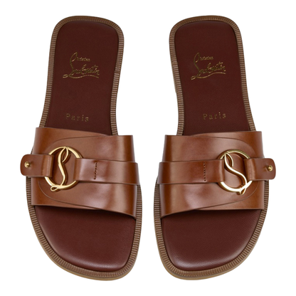 MAYFEYR - Christian Louboutin - Roma Dark Carmine Leather Mules - 1260519LE7248