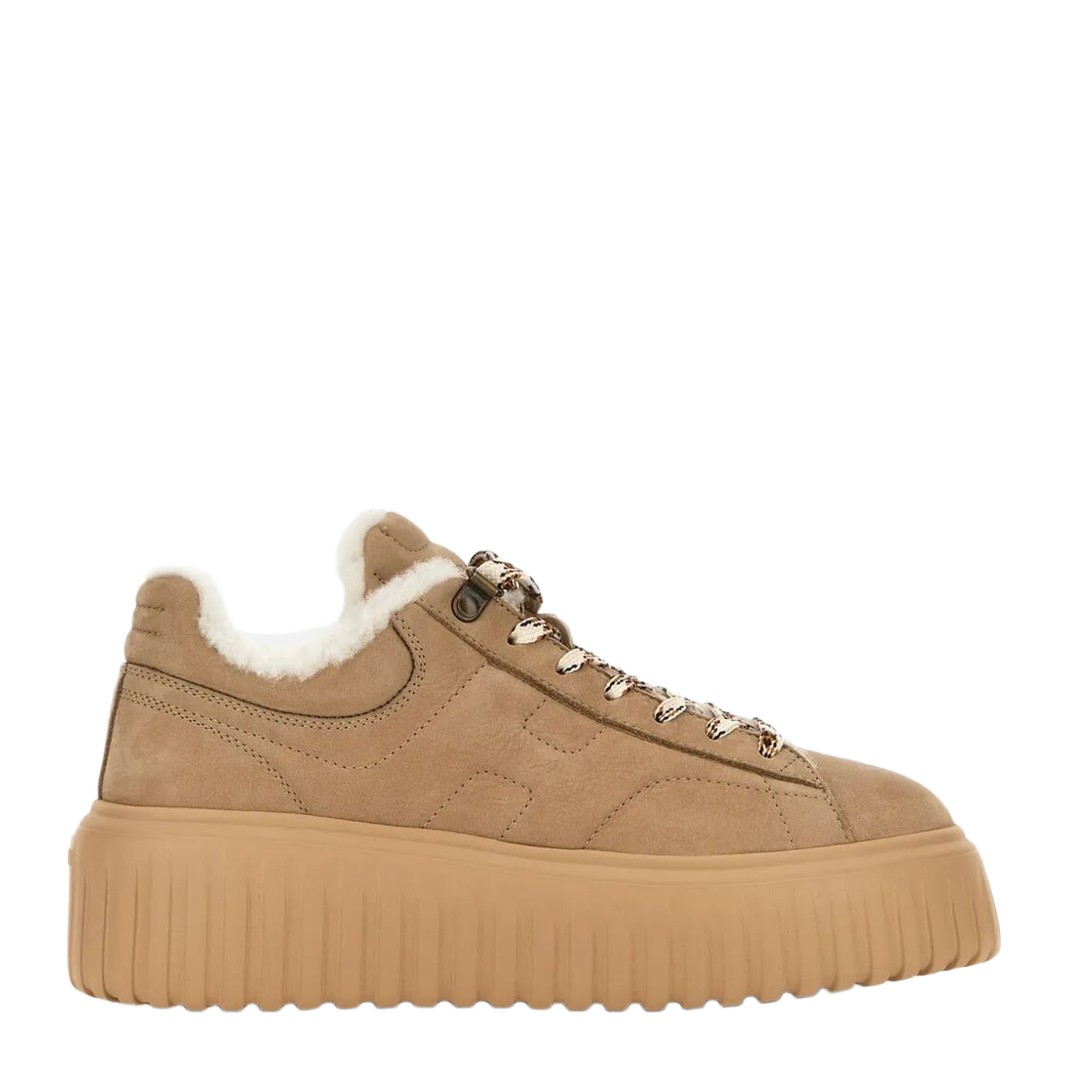 MAYFEYR - Hogan - Striped Suede Sneakers With Shearling Lining - HXW6450FN3G6RN