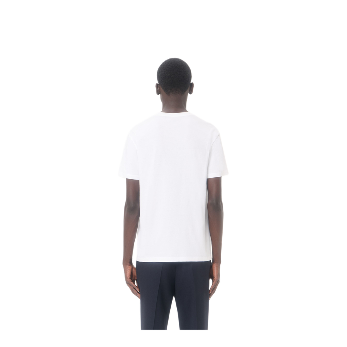 White Cotton T-Shirt With Vlogo Embroidery