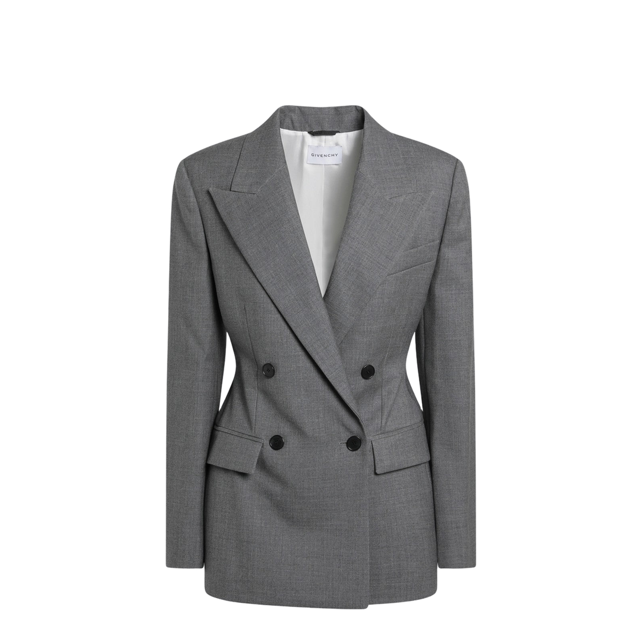 Grey Double-Breasted Wool Jacket