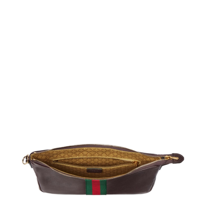 Lunetta small crossbody bag in dark brown leather