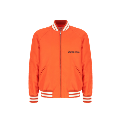 Fluo Orange Nylon Padded Bomber Jacket