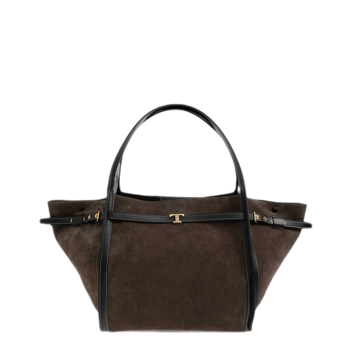 T Timeless Medium Leather Tote Bag - Brown