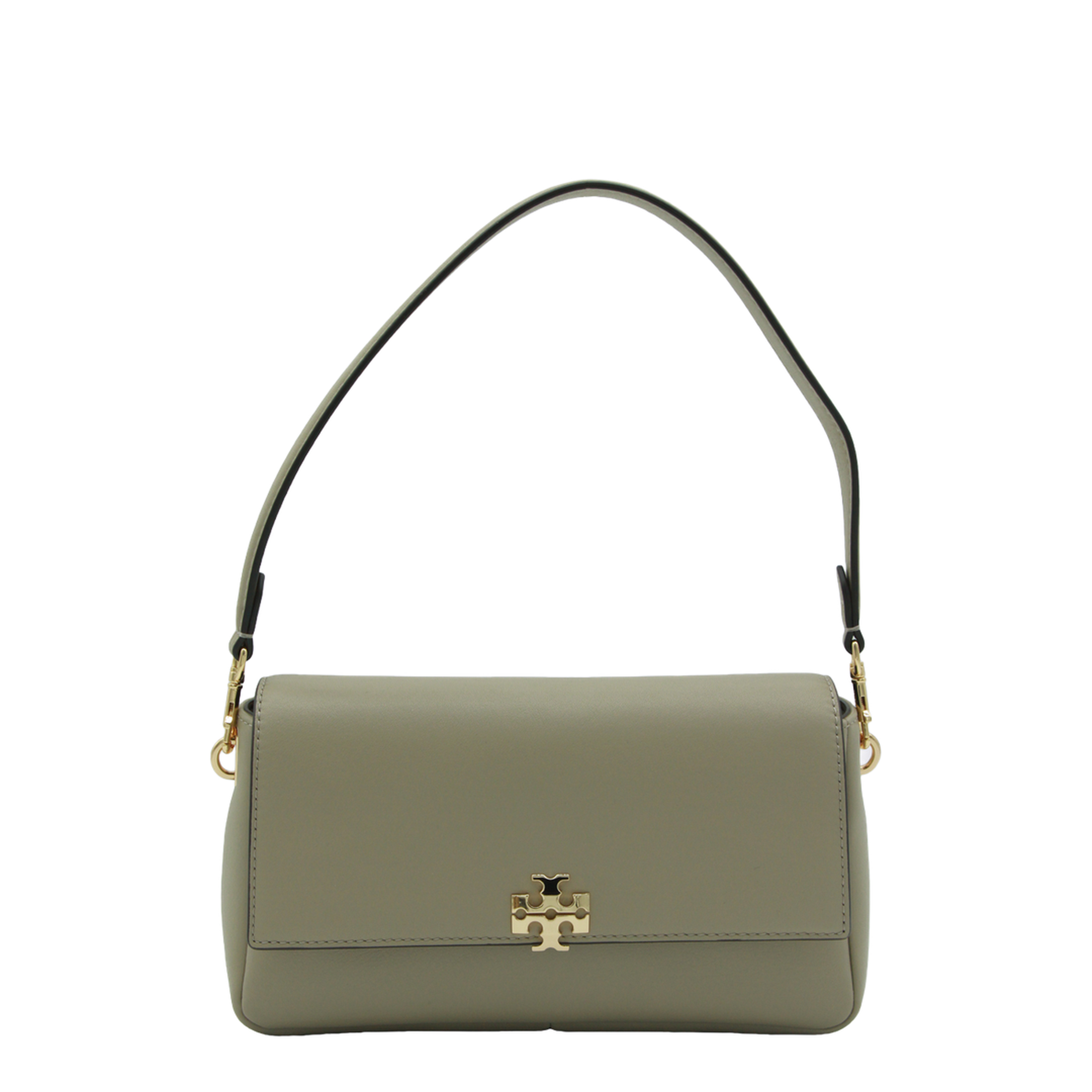 Charlie Small Leather Shoulder Bag - Soft Cement