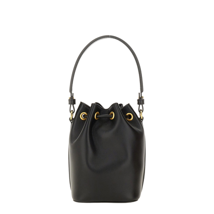 Black Nappa Leather Vlogo Signature Bucket Bag
