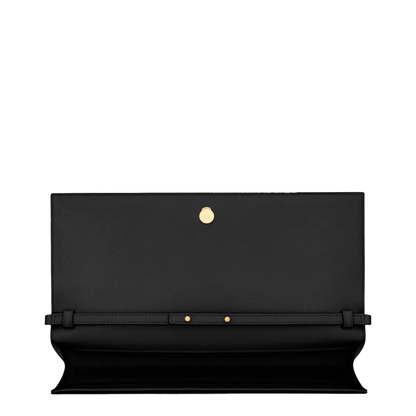Kate Grain de Poudre Leather Clutch - Black