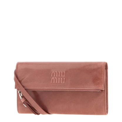 MAYFEYR - Miu Miu - Antiqued Pink Leather Pouch - 5MT0482A44F0405