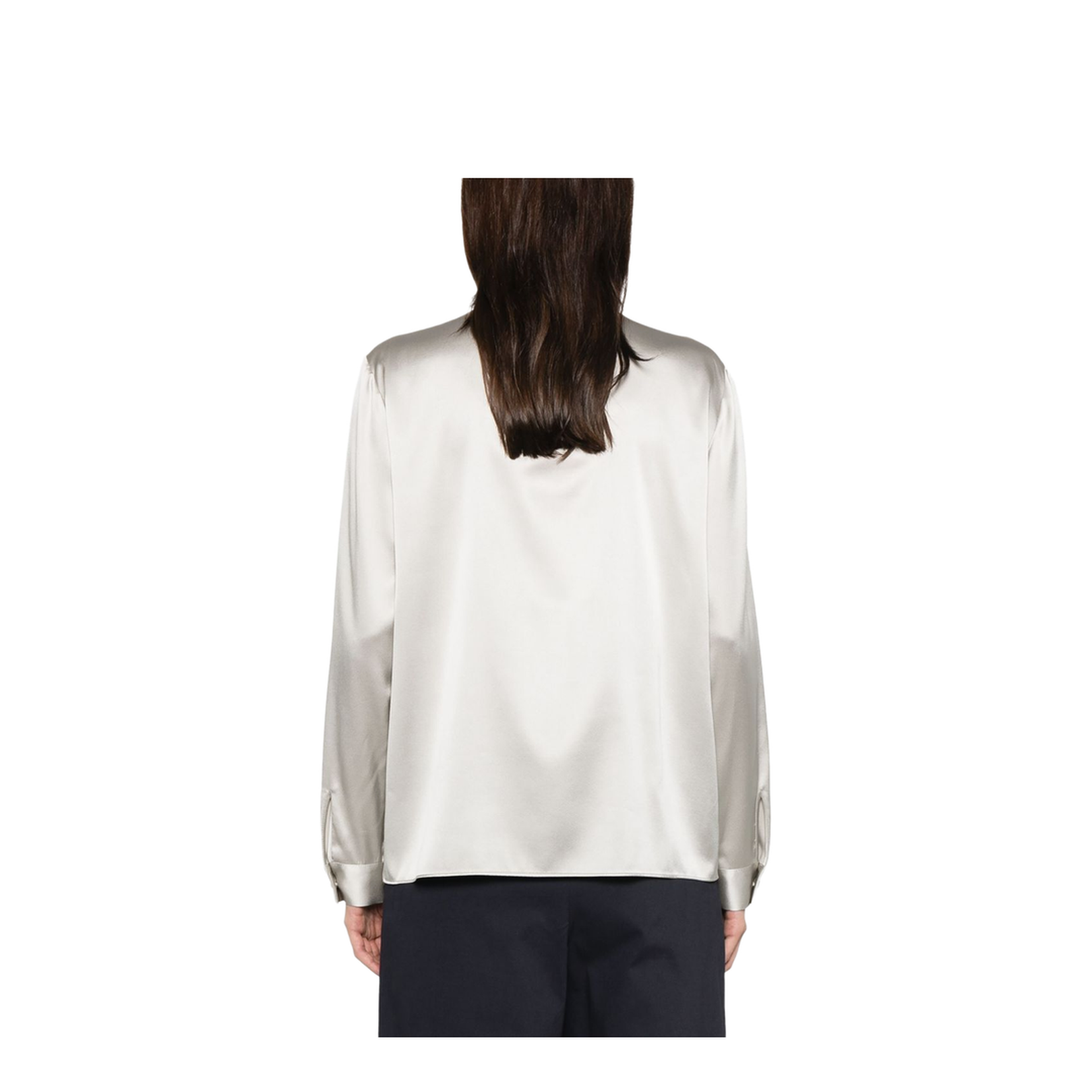 Light Grey Concealed Front Button Fastening Shirt