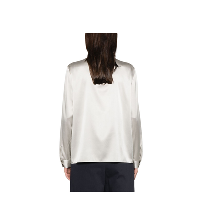 Light Grey Concealed Front Button Fastening Shirt
