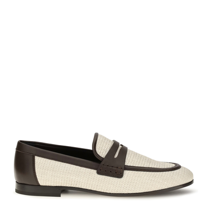MAYFEYR - Brunello Cucinelli - Two-Tone Leather And Raffia Loafers - MZQ9C3210