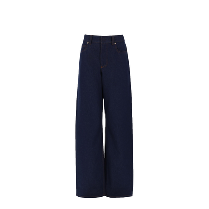 Navy Blue Wide-Leg Jeans