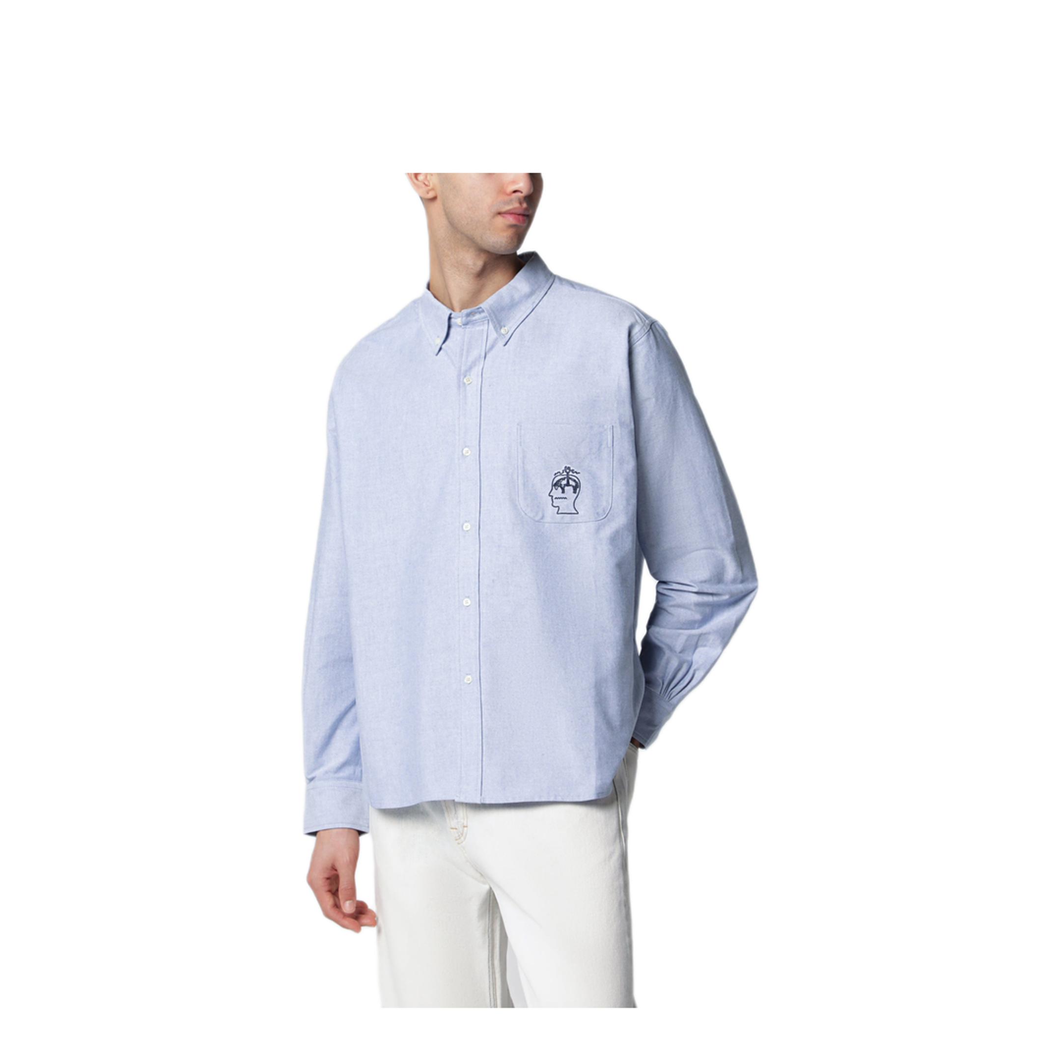 MAYFEYR - Brain Dead - Light Blue Button Down Cotton Shirt - F25T24O04602COBL