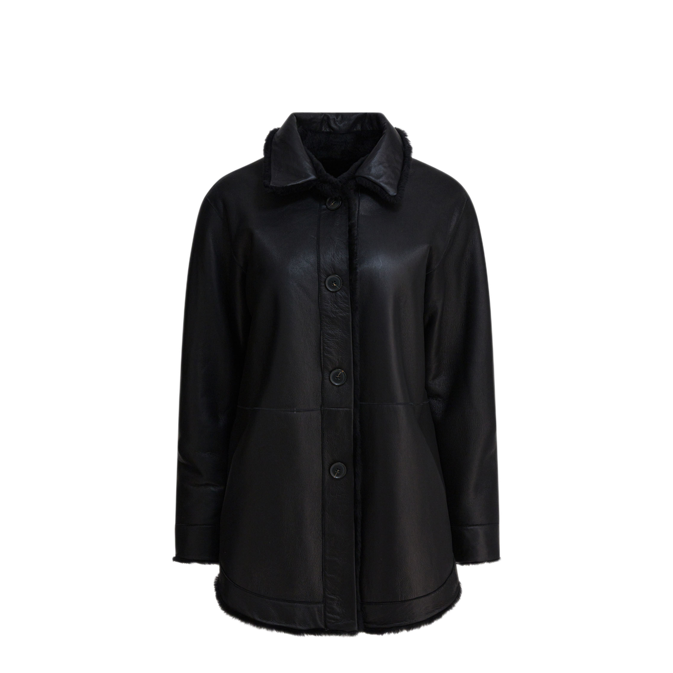 MAYFEYR - Semper - Reversible Leather Long Coat - 601NERO